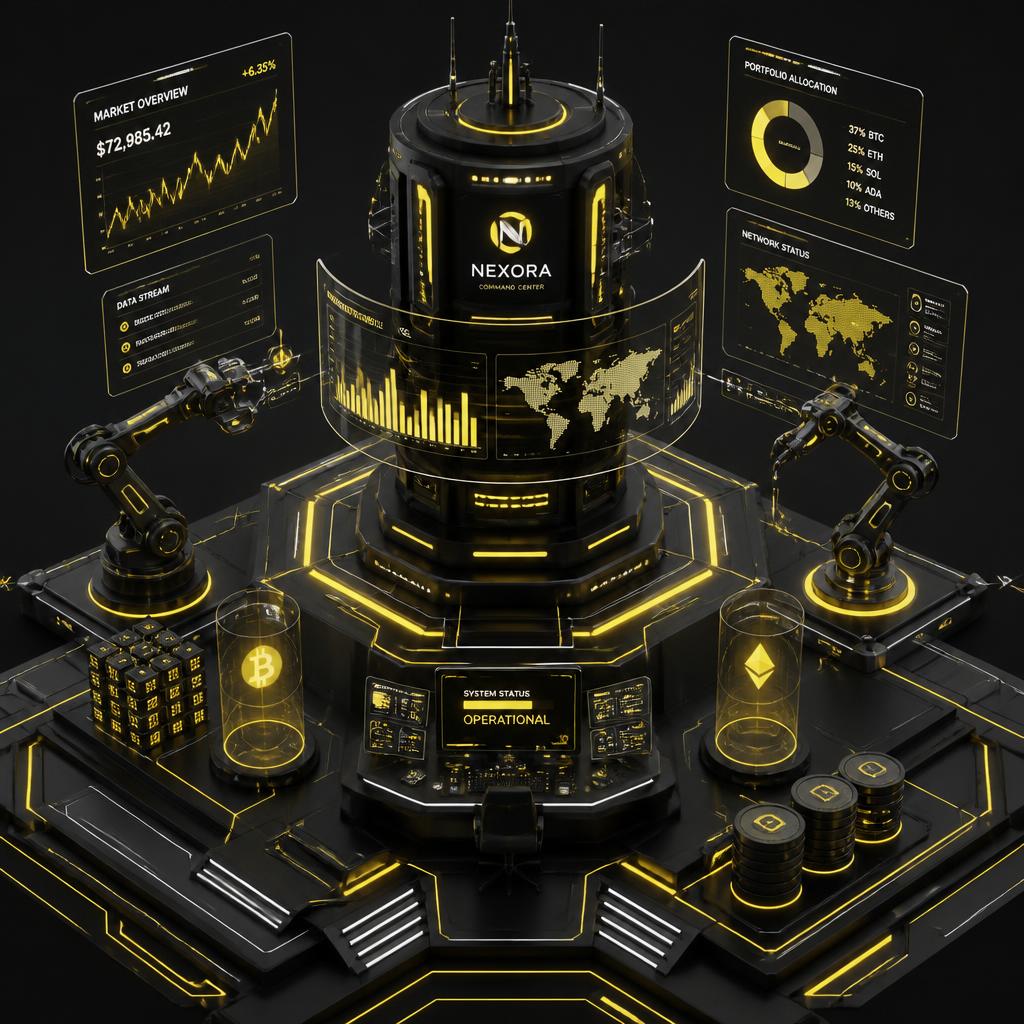 Autonomous digital command center rendered in Studio404 brand colors